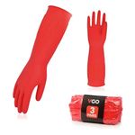 Vgo 3Pairs Dishwashing Gloves, Reusable Household Gloves, Kitchen/Cleaning (Size L, Red, RB2143) …