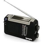 iGadgitz Xtra U4457 Wind Up, Solar & USB Rechargeable Portable AM/FM Radio - Black