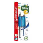 Ergonomic School Fountain Pen - STABILO EASYbuddy - M Nib - Pack of 1 - Dark Blue/Light Blue