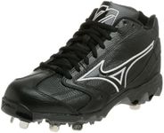 Mizuno Men's 9-Spike Classic Mid G4 Cleat,Black,12 M