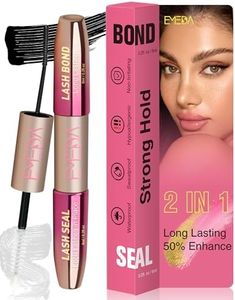 Lash Cluster Glue, Lash Bond and Seal for DIY Eyelash Extensions 2-in-1 Bond and Seal Strong Cluster Glue for Individual Eyelashes Latex Free by EMEDA (Black+Clear)