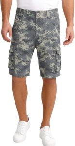 Match Men's Twill Comfort Cargo Short Without Belt, Blue Digital camo, Large