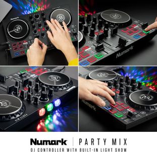 Numark Party Mix DJ Controller – Compact USB DJ Mixer with Lights