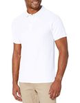 Izod Men's short school uniform polo shirts, White, S UK