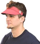 No Headache Solace Sport Visor, Lightweight Performance Running Triathlon All Sport Visor +UPF 50 Recycled Fabric Mineral RED