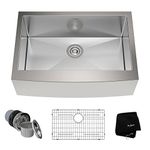 Kraus KHF200-30 30 inch Farmhouse Apron Single Bowl 16 Gauge Stainless Steel Kitchen Sink