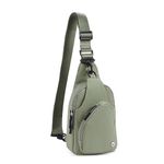 WESTBRONCO Small Sling Bag for Women Nylon Crossbody Sling Backpck Lightweight for Travel Casual Daily, A-green, Casual
