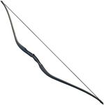 60" Traditional Longbow 20-50 Lbs Draw Weight One-Piece Longbow Recurve Bow Right Hands Beginner Women Tenns (Black, 45 Lbs)