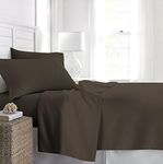 Linen Market Brushed Microfiber Full Sheet Set 4 Piece – Oeko-TEX Certified Ultra Soft & Wrinkle-Free - 16" Deep Pocket Sheets - Easy Care Full Size - Chocolate