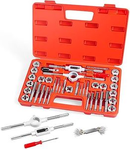 EFFICERE 40-Piece Premium Tap and Die Set, SAE Unified Screw Thread, Size #4 to 1/2” | Include UNC Coarse, UNF Fine and NPT Threads | Essential Threading Tool Kit with Complete Handles and Accessories