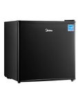 Midea WHS-65LB1 Compact Refrigerator, 1.6 Cubic Feet Single Door Fridge, Mini Fridge for Office/Bedroom/Dorm/Living Room/Garage with Adjustable Legs, Black