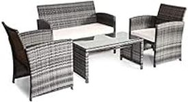 Giantex 4 Pc Rattan Patio Furniture