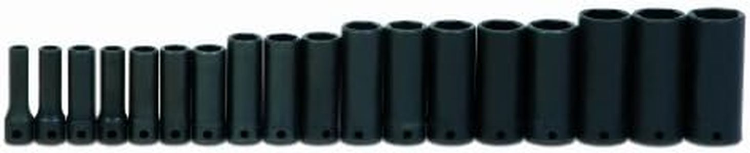 Williams MS-12-18H 18-Piece 3/8-Inch Drive Metric Deep 6 Point Impact Socket Set