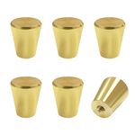 WELANE Cabinet Door Knobs, 6 PCS Round Gold Cabinet Knobs for Door, Dresser, Drawer, Closet Door (20 x 23mm)