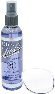 Glare Guard Clear View Lens Cleaner, Anti-Streak Glasses Cleaner, Anti-Glare Pro-Grade Reading Glass Eyeglass Spray, Alcohol-Free Sunglass Solution, Static Screen Clean, Fog Camera No Scratch 4oz