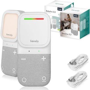 LIONELO Babyline 2.2 Elektronisches Audio Babyphone mit Nachtlicht, Reichweite bis zu 400 m, Zwei-Wege-Kommunikation, EcoVox Sparmodus, Alarme, Batterie bis zu 12 h, Lautstärkeregler