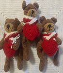 Art By The Turtle Crochet Handmade Teddy Bears for Valentines Gifting - Brown