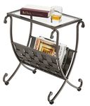 Mango Steam Melbourne Magazine Rack/Side Table/Night Stand/Remote Stand With Storage Basket (Metal, Bronze)