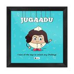 Indigifts Funny Gift for Girl Best Friend Sister Jugaadu Printed Poster Frame 6x6 inches- Idea for Friend, Birthday Gift for Girl, Friend, Roommate, Hostel Buddies, BFF Gift