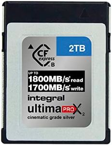 Integral 2TB - 2000GB Tarjeta de Memoria CFexpress Tipo B 2.0 12K & 8K Raw y 8K 120 diseñada para cámaras cinematográficas y DSLR avanzadas con Alta Velocidad de Escritura sostenida, mín. 1300MB/s