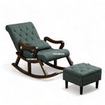 Urbane Crafts Handmade Wooden Rocking Chair/Relax Chair with Cushion Comfort and Footrest for Adults for Reading/Relaxing for Home