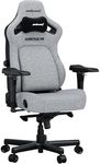 Anda Seat Kaiser 4 Gaming Chair for Adults - Large Reclining Video Game Chairs with 4-Level Pop-Out Lumbar, Linen Fabric, Heavy Duty Neck & Back Support - Grey Fabric Ergonomic Gaming Chair