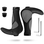 Simpeak Bicycle Handlebar Grips Ergonomic, Bike handle with Bar Ends Horns Rubber Comfortable Protector for BMX MTB (Suitable for 22.2mm)