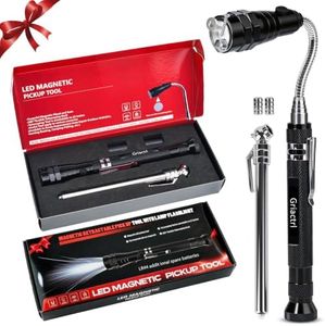 Magnetic Pickup Tool with LED Flashlight, Telescoping Magnet Tool, Father's Day Gift for Dad,Cool Gadget Gift for Men, Dad, Husband, Mechanic & Handyman