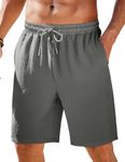 COOFANDY Men Shorts Stylish Lightweight Relaxed Fit Casual Summer Beach Shorts Dark Grey