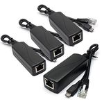 ANVISION 4-Pack 5V 2.4A PoE Splitter, Micro USB, 10/200Mbps, IEEE 802.3af Compliant for Dropcam or Raspberry Pi, IPC, IP Camera and more