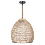 WalmHomie 1 Light Pendant Rattan Lamp Woven Light,Handmade Ceiling Hanging Light,Basket Design Ceiling Lamp Creative Chandelier for Restaurant 13.78"*13.78"