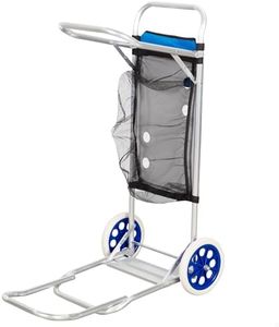 Aktive 62683 Tischwagen für den Strand, 42 x 100 x 50 cm, 2-in-1 Transportwagen, faltbar, inklusive Tasche und Hilfsgitter, Räder 21 cm, Rahmen und Platte aus Aluminium, maximale Traglast 20 kg
