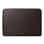 Comfyable Slim Protective Laptop Sleeve 13-13.3 Inch Compatible with 13 Inch MacBook Pro & MacBook Air, PU Leather Bag Waterproof Cover Notebook Computer Case for Mac, Chocolate