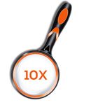 Premium 10X Reading Magnifying Glasses 50mm Handheld Magnifier for Kids & Seniors, Portable Rubber Handle Vintage HD Shatterproof Optical Magnify Glass Len for Gift Children Readings Insect Check