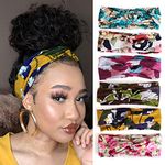 Xtrend 6 Pcs Women's Headbands Twisted Cross Elastic Headbands Yoga Workout Headbands Non-Slip Sweat Soft Headbands Solid Color Simple Versatile Hair Accessory Headbands