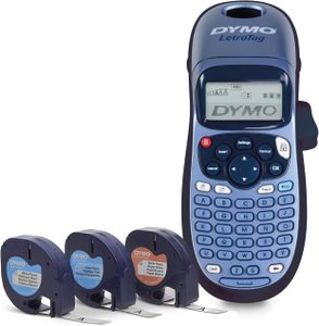 Dymo LetraTag LT-100H Handheld Label Maker Starter Kit – Plastic, Paper & Clear Tape
