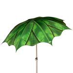 AKTIVE Leaf Beach Umbrella, 200 cm, Photorealistic Design, Steel Mast, Tilt and Height Adjustable, Polyester Fabric, UV40 Protection, Large Umbrellas, Carrying Case Handle (62326), verde