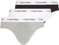 Calvin Klein Men 3P HIP BRIEF Black, White, Grey Heather L