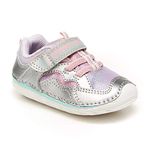 Stride Rite Baby Girls Soft Motion Kylo Sneaker, Silver/Multi, 6 Wide Infant US