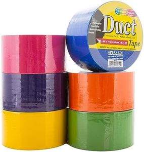Bazic Fluorescent Colored Duct Tape, Assorted Colors, Pack of 6, 1.89-inch x 10 Yard