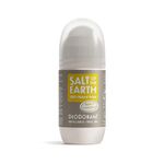 Salt of the Earth Refillable Natural Deodorant Roll On Amber & Sandalwood - Effective Protection, 100% Natural ingredients, Eco friendly, Vegan, Cruelty Free. Suitable for Women, Men & Kids - 75ml