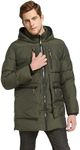 Orolay Men's Thickened Down Jacket Hooded Winter Coats with 6 Pockets Army Green L