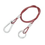 Dapetz ® Breakaway Brake Safety Cable Caravan Trailer Quick Release Clip Strong 1 metre length of braided wire cable in a red 4mm PVC sleeve.