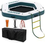 Garvee 8x8.5FT Inflatable Floating Dock,Hexagon Inflatable Dock Floating Platform with Mesh Swim Area,Non-Slip EVA Platform and Rope Ladder,Floating Dock Island Raft for Boats,Pool,Lake,Beach,Ocean