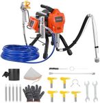 VEVOR Stand Airless Paint Sprayer, 1500W, 3300PSI High Pressure Airless Sprayer, Cleaning Brush, Hose, Extension Rod, Nozzles, Electric Spray Paint Machine for Large Apartments, Factory Buildings