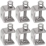 WEKBOSS Small C Clamps for Woodworking 30mm, Heavy Duty Metal Welding Clamp, Universal Stainless Steel Desk Clip for Mounting, with Wide Jaw Opening & Adjustable Screw & Pads(6PCS)