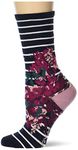 Joules Women's Excellent Everyday Single Hosiery, French Navy Floral, 8-Apr UK