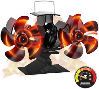 Dual Log Burner Fan - Silent Operation Woodburner Fan for Wood/Log Burners - Increased Efficiency for Large Room Heat Distribution
