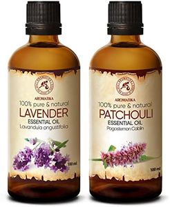 Olio Essenziale Set 2 x 100 ml - Olio di Lavanda - Olio di Patchouli - Pure & Natural - Olio Cosmetico - Olio per Massaggi - Olio per il Corpo - Oli Naturali per la Cura Della Pelle - Aromaterapia