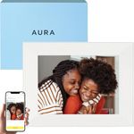 Aura Mason WiFi Digital Picture Frame | The Best Digital Frame for Gifting | Send Photos From Your Phone | Quick, Easy Setup in Aura App | Free Unlimited Storage | White Quartz